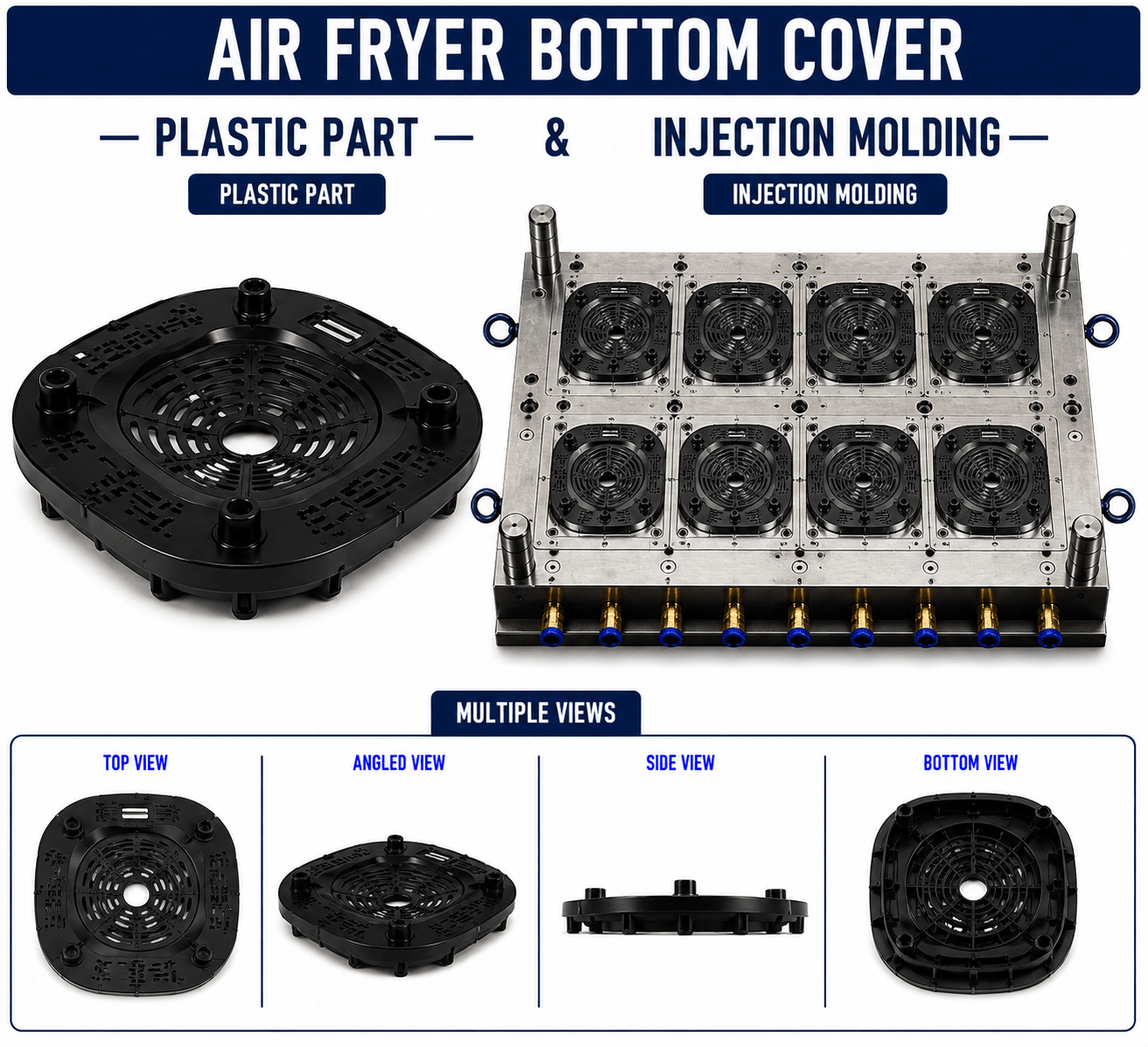 Air Fryer Plastic Bottom Cover Mould and Moulding Service
